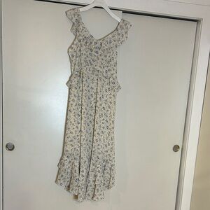 Grace Karin Cream and Blue Floral Dress